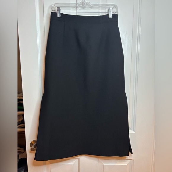 Dior Dresses & Skirts - EUC Dior Classic Black A-Line Skirt with front vents size wool & silk 8